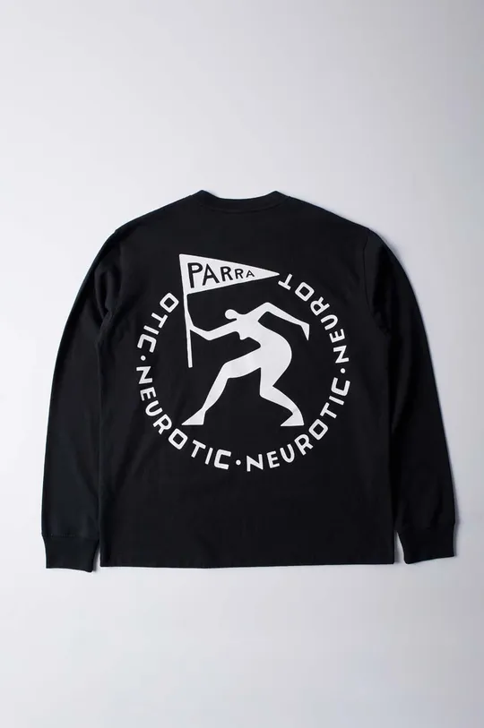 μαύρο Βαμβακερή μπλούζα με μακριά μανίκια by Parra Neurotic Flag Long Sleeve Unisex