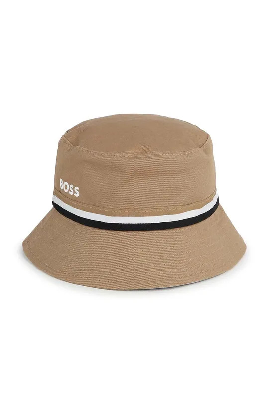 бежевый Детская двусторонняя хлопковая шляпа BOSS Для мальчиков