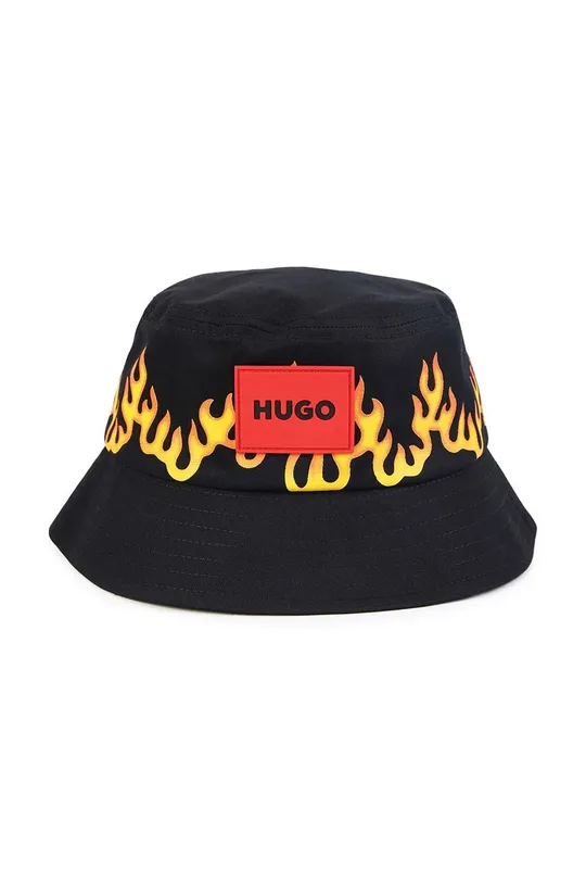 Otroški bombažni klobuk HUGO črna