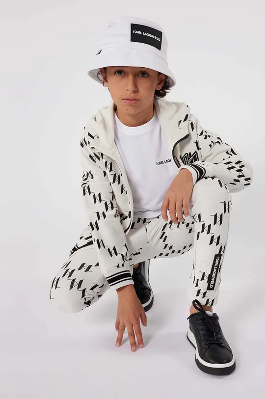 biela Detský bavlnený klobúk Karl Lagerfeld