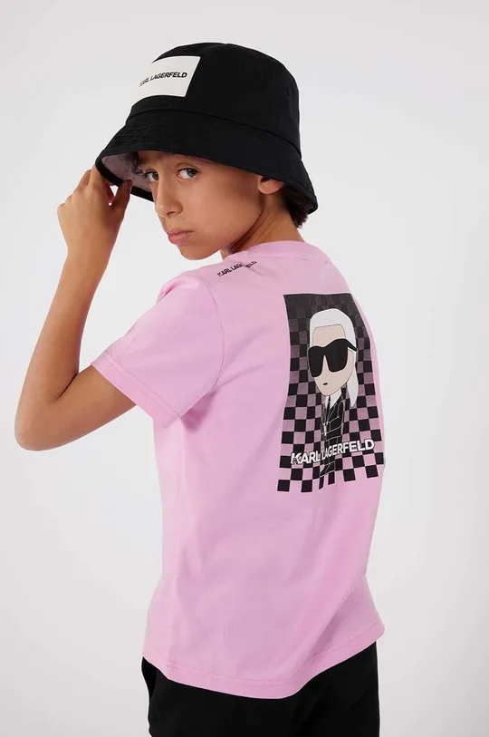 czarny Karl Lagerfeld kapelusz bawełniany dziecięcy