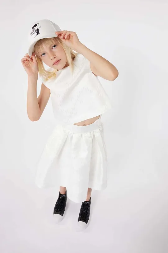 biela Detská bavlnená šiltovka Karl Lagerfeld