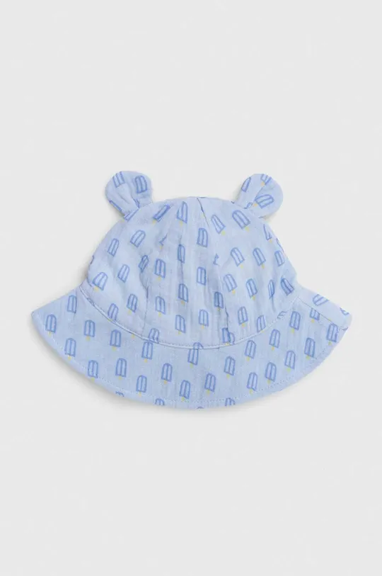 niebieski United Colors of Benetton kapelusz bawełniany niemowlęcy Chłopięcy