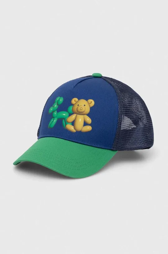 niebieski United Colors of Benetton czapka z daszkiem dziecięca Chłopięcy