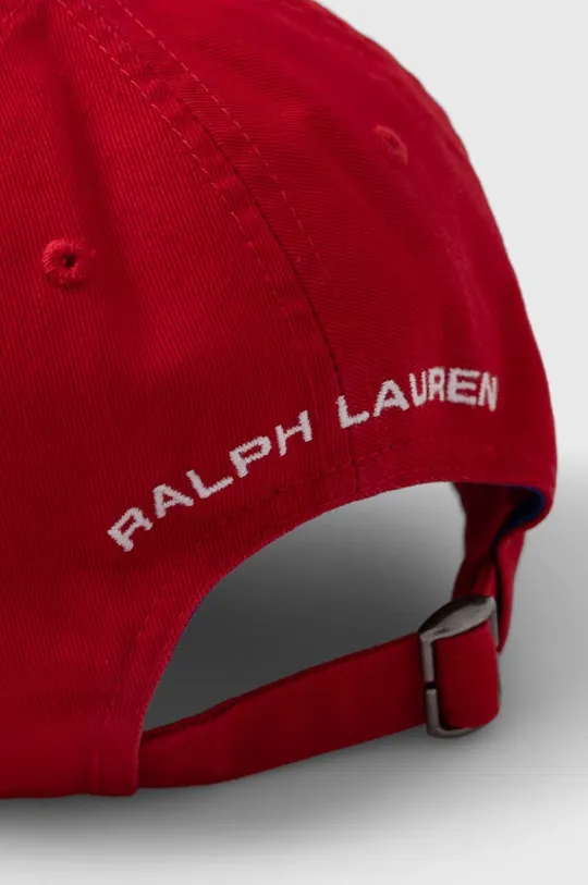 Otroška bombažna bejzbolska kapa Polo Ralph Lauren rdeča