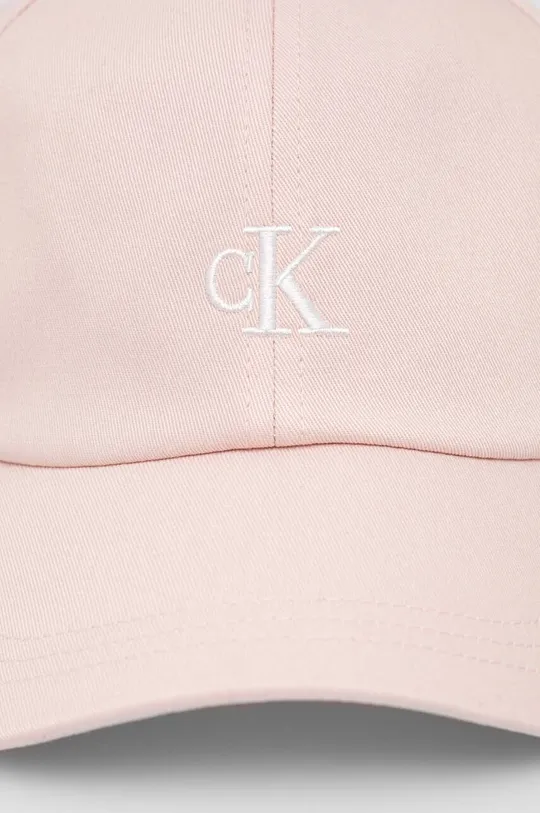 Pamučna kapa sa šiltom za bebe Calvin Klein Jeans roza