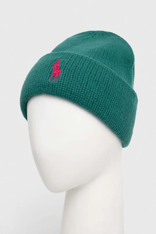 Вовняна шапка Polo Ralph Lauren зелений