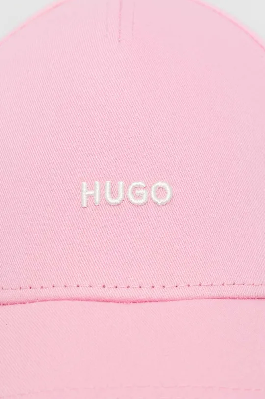 Βαμβακερό καπέλο του μπέιζμπολ HUGO ροζ