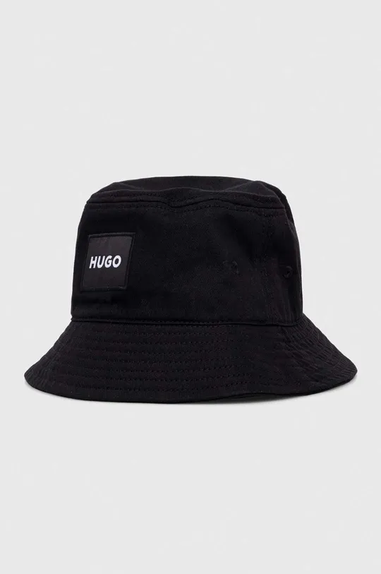 czarny HUGO kapelusz bawełniany Damski