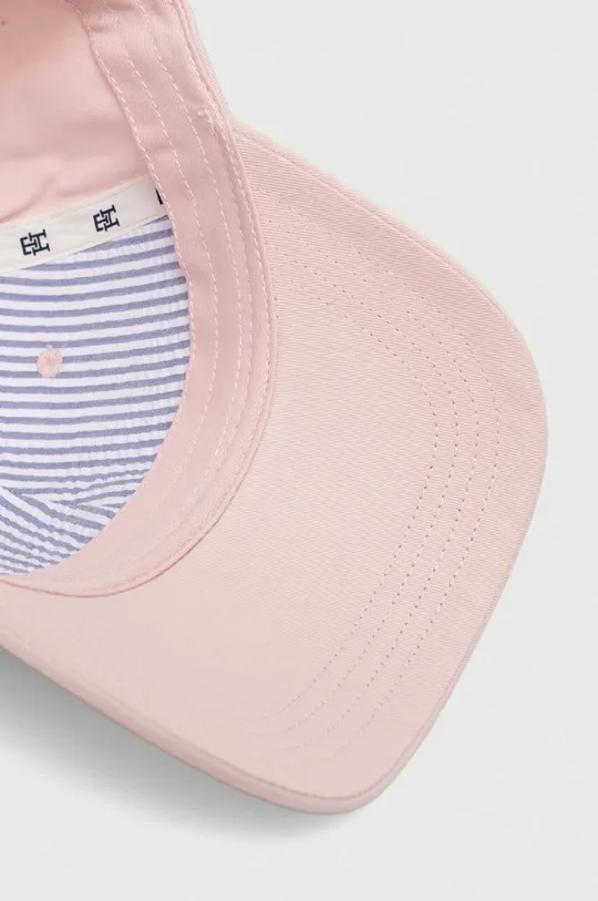 ροζ Βαμβακερό καπέλο του μπέιζμπολ Tommy Hilfiger
