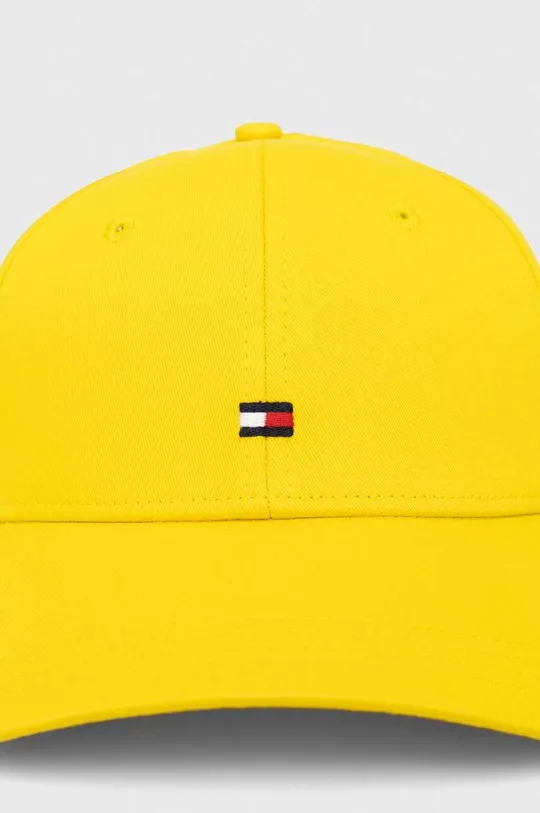 Βαμβακερό καπέλο του μπέιζμπολ Tommy Hilfiger κίτρινο