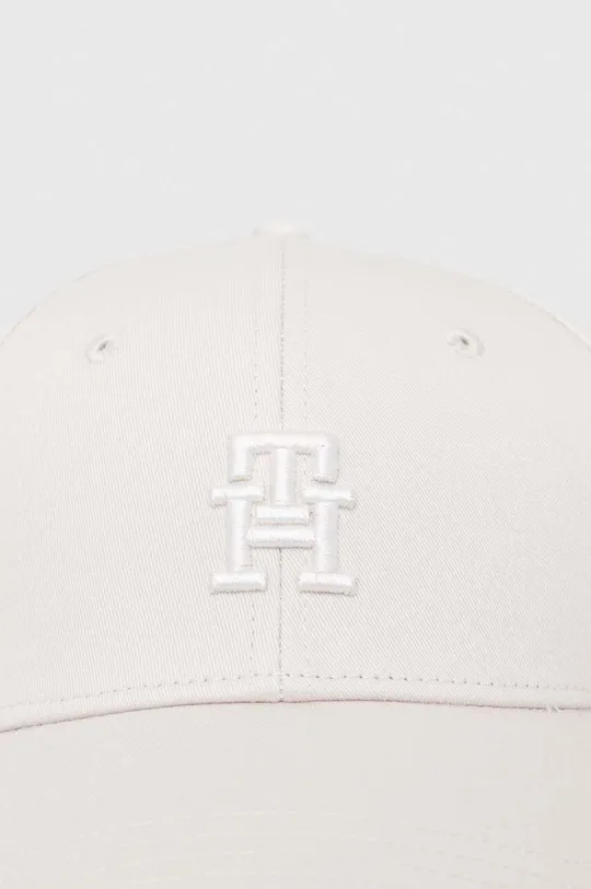 Βαμβακερό καπέλο του μπέιζμπολ Tommy Hilfiger γκρί