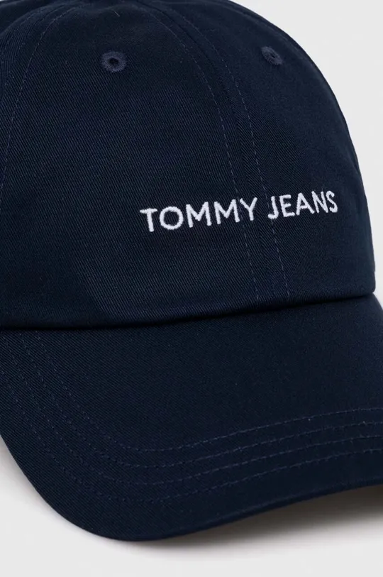 Βαμβακερό καπέλο του μπέιζμπολ Tommy Jeans σκούρο μπλε