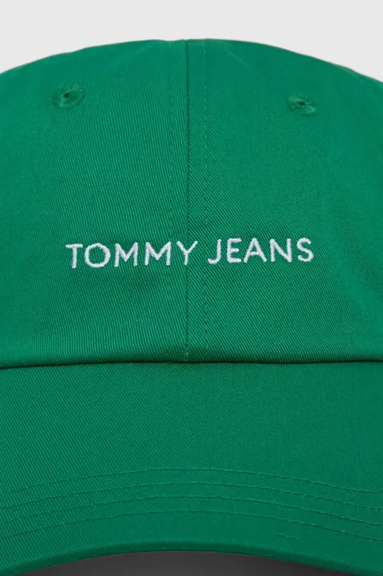 Bombažna bejzbolska kapa Tommy Jeans zelena