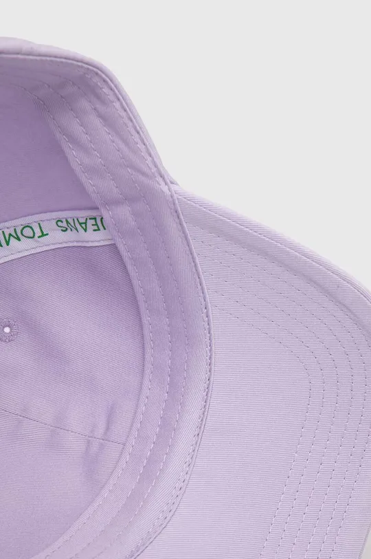 fioletowy Tommy Jeans czapka z daszkiem bawełniana