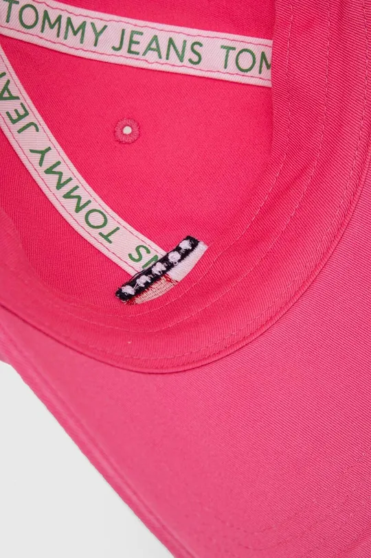 ροζ Βαμβακερό καπέλο του μπέιζμπολ Tommy Jeans