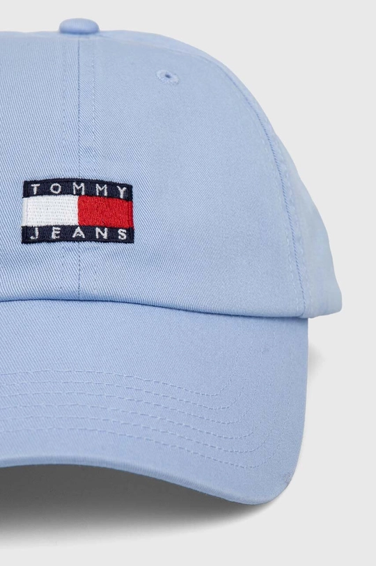 Bombažna bejzbolska kapa Tommy Jeans modra