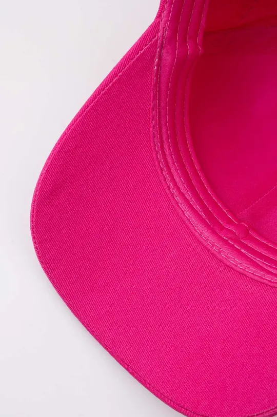 różowy Guess czapka z daszkiem bawełniana