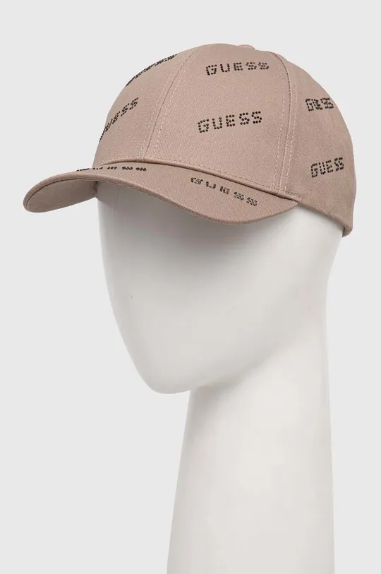 καφέ Βαμβακερό καπέλο του μπέιζμπολ Guess Γυναικεία