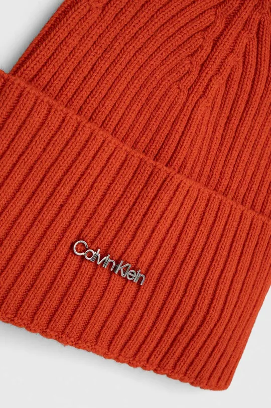 oranžna Kapa s primesjo volne Calvin Klein