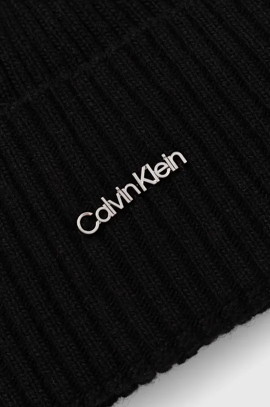 Шапка з домішкою вовни Calvin Klein чорний