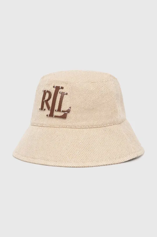 béžová Bavlnený klobúk Lauren Ralph Lauren Dámsky