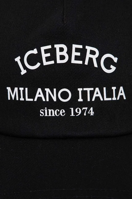 Iceberg berretto da baseball in cotone nero