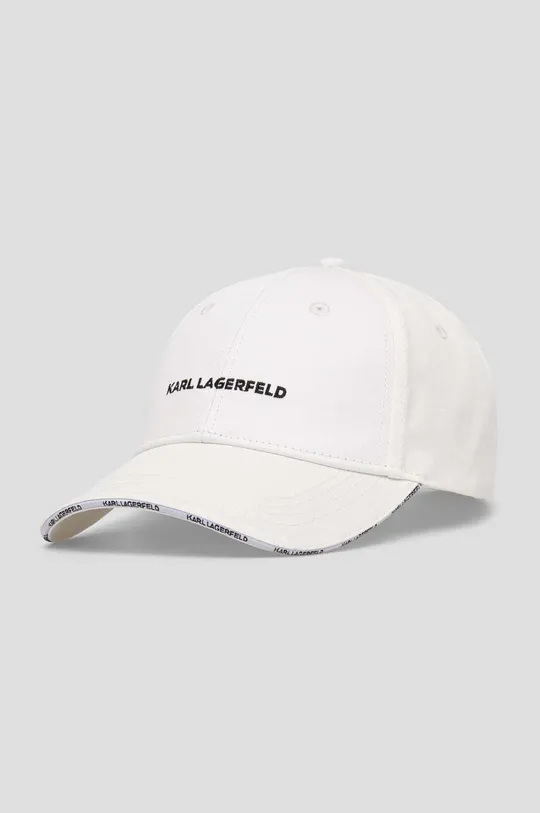 λευκό Βαμβακερό καπέλο του μπέιζμπολ Karl Lagerfeld Γυναικεία