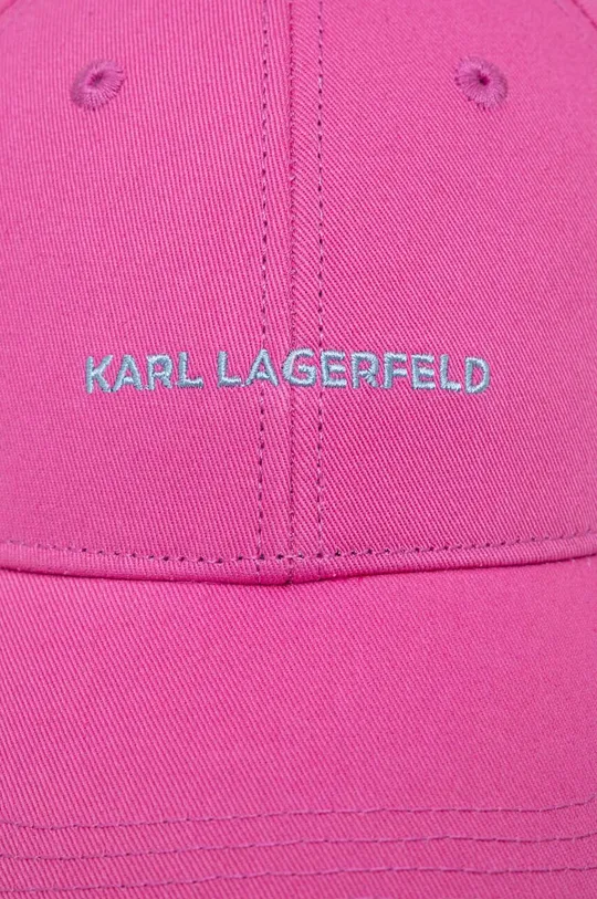 Bombažna bejzbolska kapa Karl Lagerfeld roza