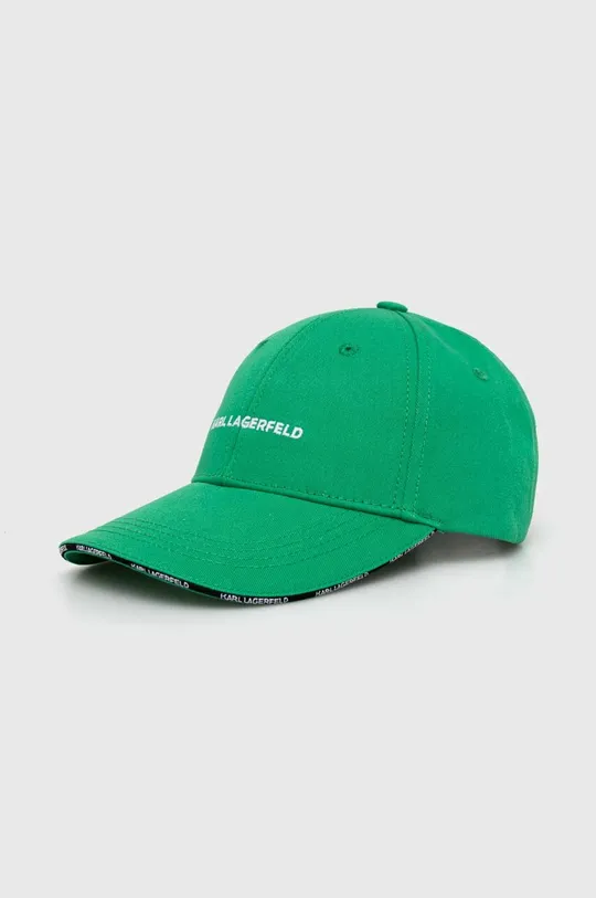zielony Karl Lagerfeld czapka z daszkiem bawełniana Damski