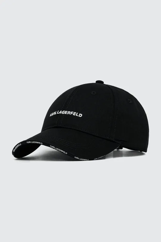 czarny Karl Lagerfeld czapka z daszkiem bawełniana Damski