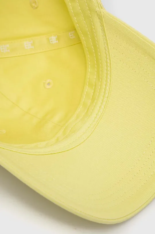 κίτρινο Βαμβακερό καπέλο του μπέιζμπολ Tommy Hilfiger