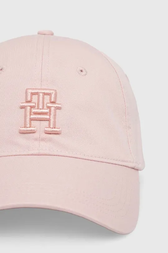 Βαμβακερό καπέλο του μπέιζμπολ Tommy Hilfiger ροζ