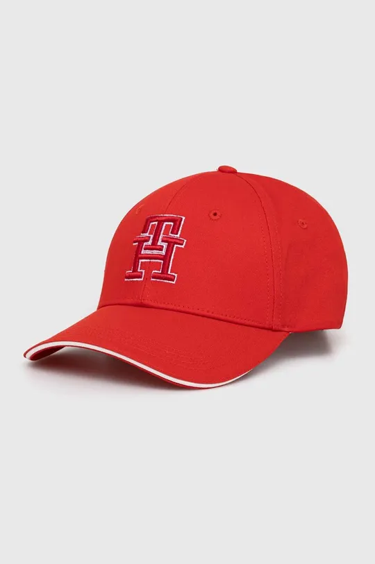 κόκκινο Βαμβακερό καπέλο του μπέιζμπολ Tommy Hilfiger Γυναικεία