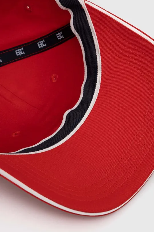 κόκκινο Βαμβακερό καπέλο του μπέιζμπολ Tommy Hilfiger