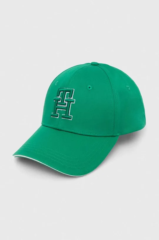 zielony Tommy Hilfiger czapka z daszkiem bawełniana Damski