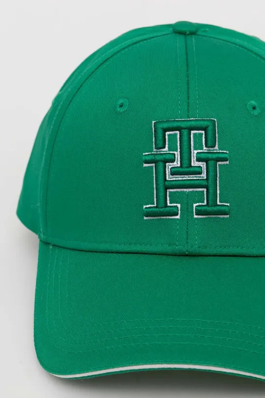 Βαμβακερό καπέλο του μπέιζμπολ Tommy Hilfiger πράσινο