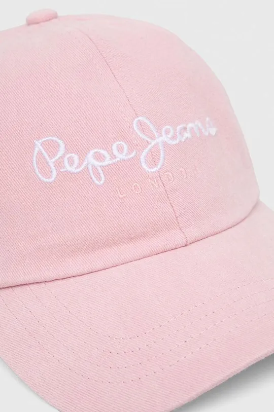 Хлопковая кепка Pepe Jeans розовый