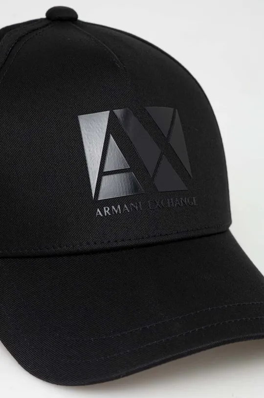 Armani Exchange czapka z daszkiem bawełniana czarny