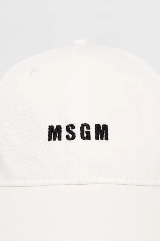 Βαμβακερό καπέλο του μπέιζμπολ MSGM λευκό