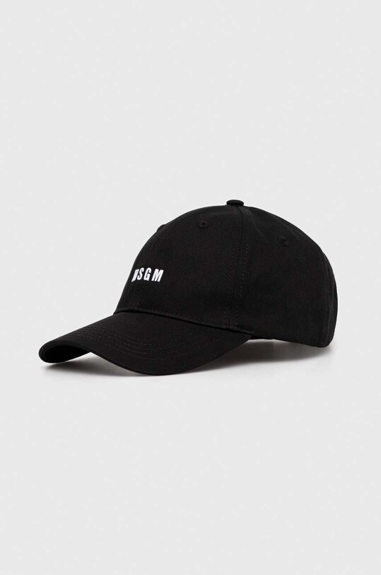Хлопковая кепка MSGM цвет чёрный с аппликацией | ANSWEAR.ua