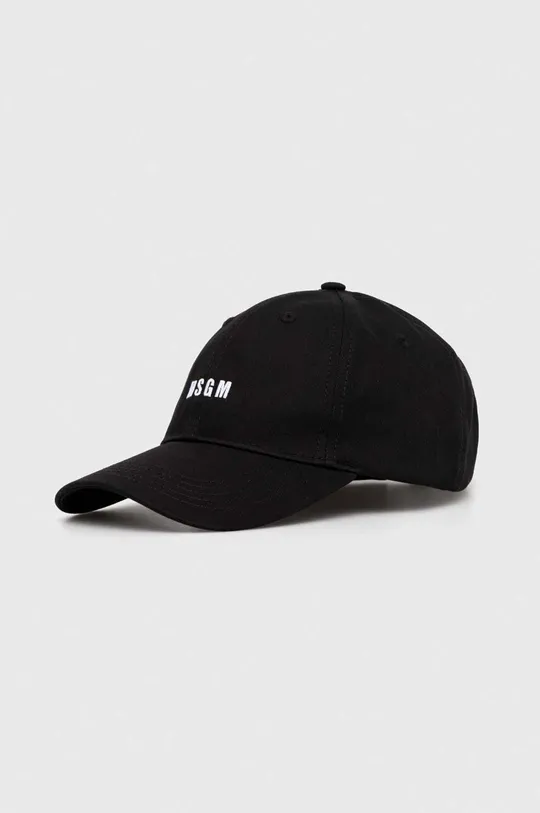 czarny MSGM czapka z daszkiem bawełniana Damski