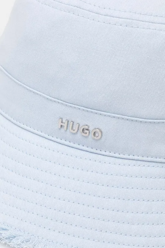 Bavlnený klobúk HUGO modrá