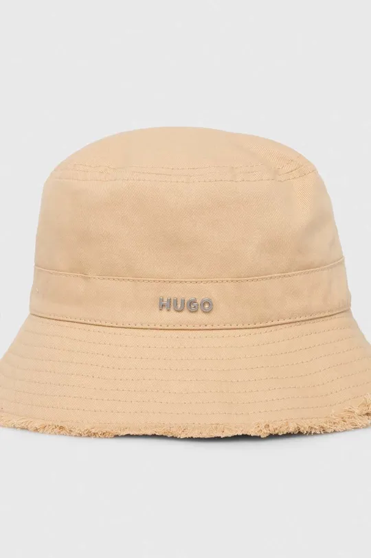 beżowy HUGO kapelusz bawełniany