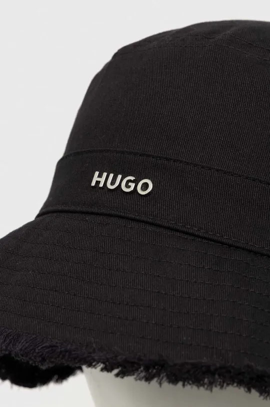 Βαμβακερό καπέλο HUGO μαύρο