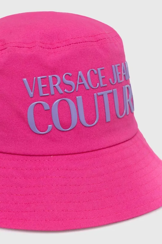 Bombažni klobuk Versace Jeans Couture roza