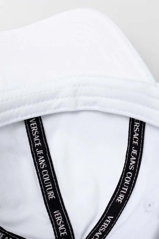 biały Versace Jeans Couture czapka z daszkiem bawełniana
