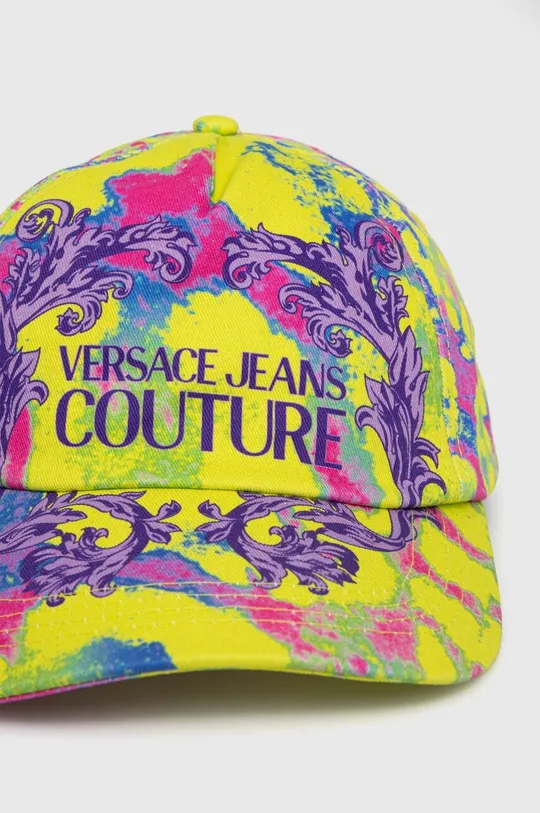 Βαμβακερό καπέλο του μπέιζμπολ Versace Jeans Couture πράσινο