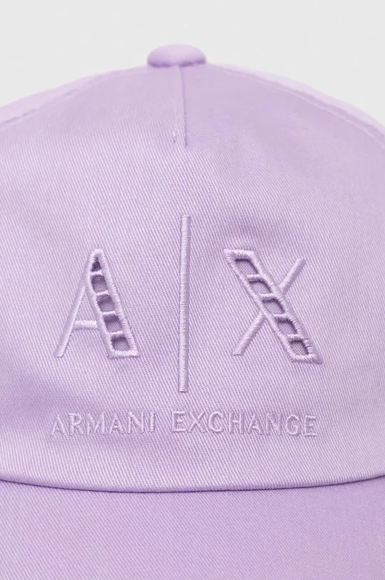 Armani Exchange berretto da baseball in cotone violetto