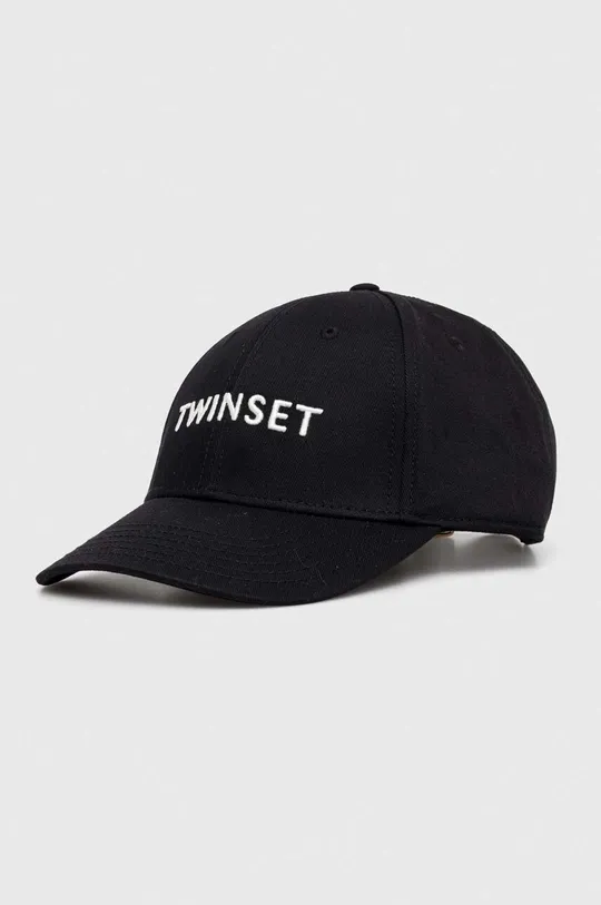 μαύρο Βαμβακερό καπέλο του μπέιζμπολ Twinset Γυναικεία